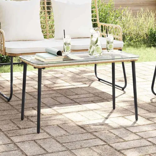 Stol za vrt Prirodna 80 x 40 x 45 cm poliratan - Prirodna Cijena