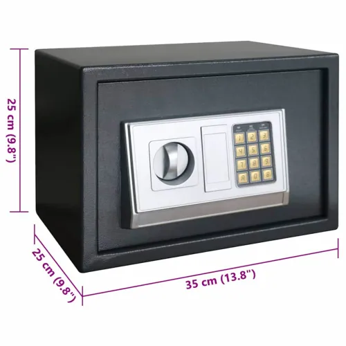 Digitalni sef s zaključavanjem Tamno siva 35 x 25 x 25 cm Čelik - 35 x 25 x 25 cm Cijena