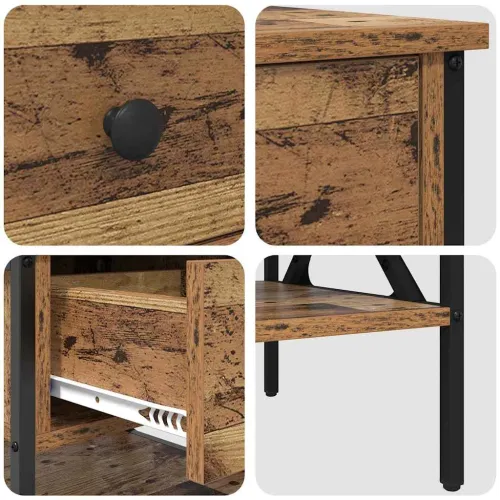 Noćni ormarić s ladicama Staro drvo 40 x 42 x 45 cm - Staro drvo 1 Cijena