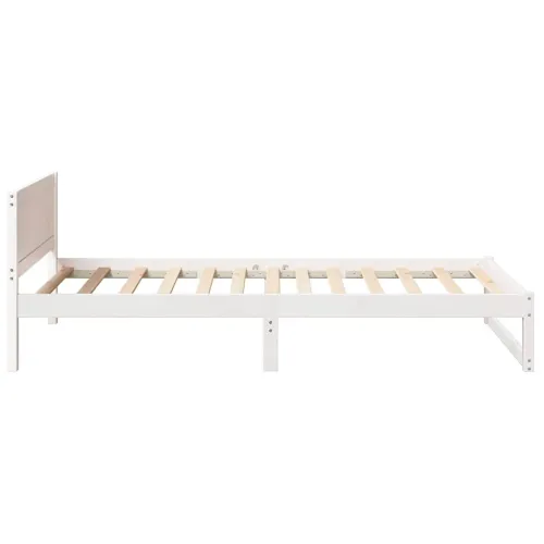 Okvir za krevet Bijelo 90 x 200 cm Čvrsto borovo drvo - Bijelo 90 x 200 cm Cijena