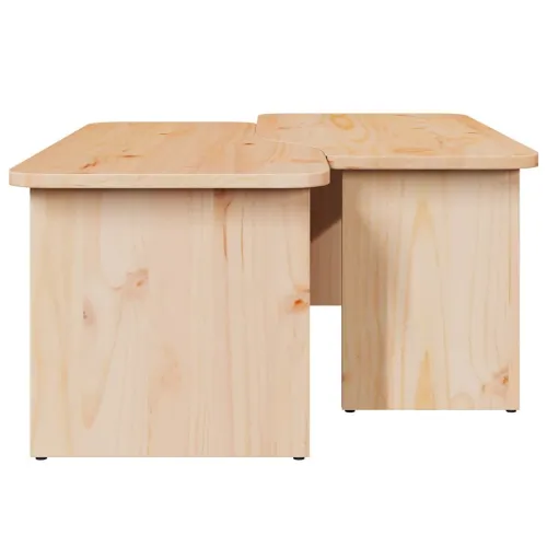 Stolić za kavu 2 kom. Prirodna 100 x 69 x 35,5 cm Masivna borovina - Prirodna Cijena