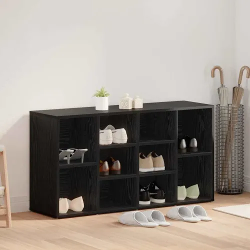 Klupa za cipele 103 x 30 x 54,5 cm Konstruirano drvo Crni hrast - Crni hrast Cijena