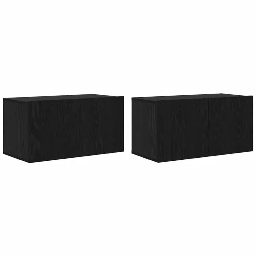 Set TV komoda 2 kom. Crna Konstruirano drvo - Crni hrast 2 Cijena