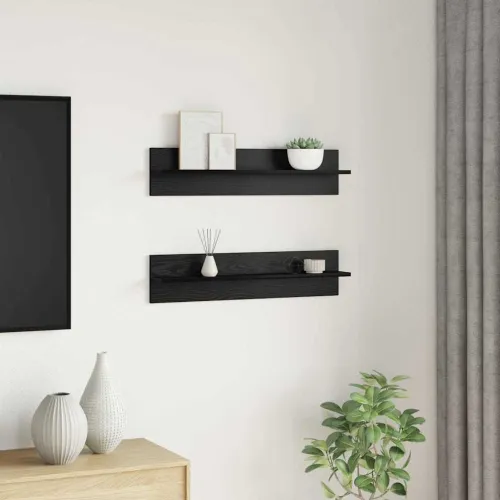 Zidna polica 2 kom. Crni hrast 80 x 11,5 x 18 cm - Crni hrast 2 Cijena