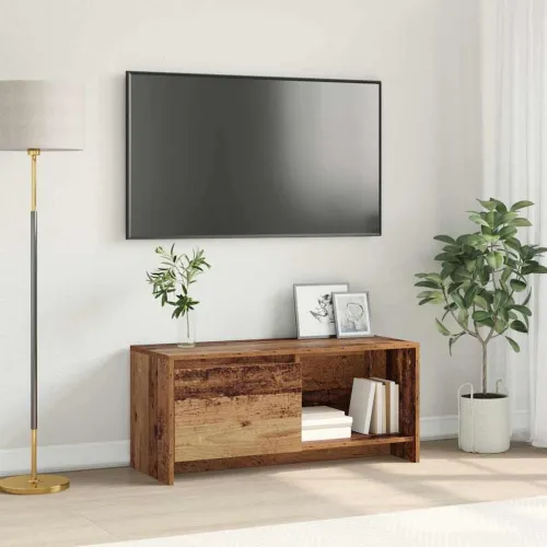Set TV komoda 90 x 35 x 40 cm Staro drvo Konstruirano drvo - Staro drvo Cijena