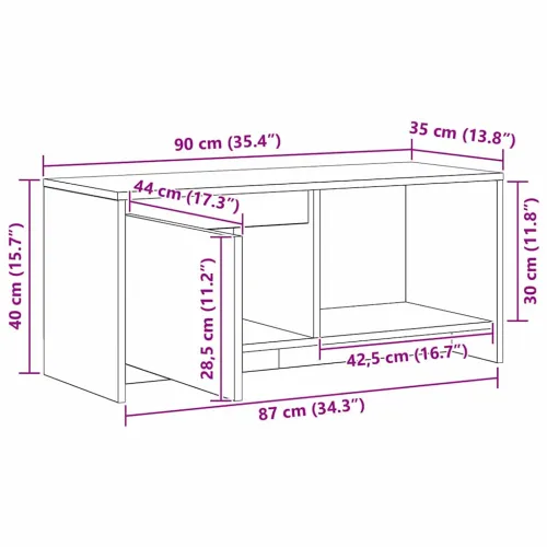 Set TV komoda 90 x 35 x 40 cm Staro drvo Konstruirano drvo - Staro drvo Cijena