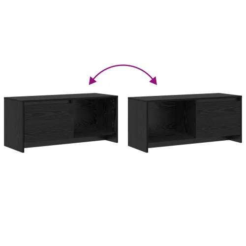 Set TV komoda 90 x 35 x 40 cm Crni hrast Konstruirano drvo - Crni hrast Cijena