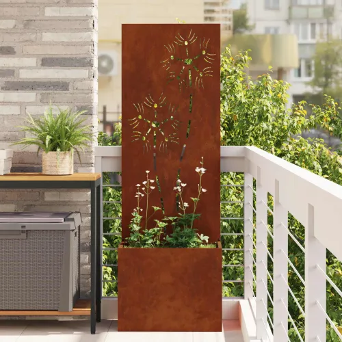 Privatnost u vrtu Cvjetni Rđa 50 x 32 x 150 cm Otporni čelik - Otporni čelik Suncokret 50 cm Cijena