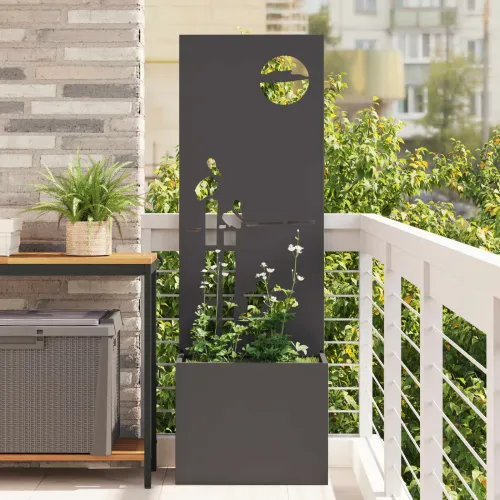 Privatnost u vrtu Crna 50 x 32 x 150 cm Hladno valjana čelična - Crna Zalazak sunca 50 cm Cijena