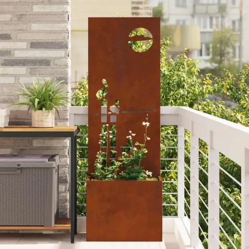 Privatnost u vrtu Rezbarija Rđa 50 x 32 x 150 cm Otporni čelik - Otporni čelik Zalazak sunca 50 cm Cijena