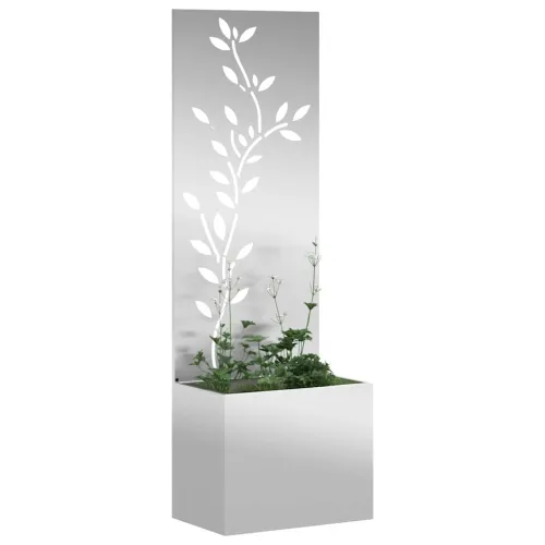 Privatnost u vrtu Srebrno 50 x 32 x 150 cm Pocinčani čelik - Pocinčani čelik List 50 cm Cijena
