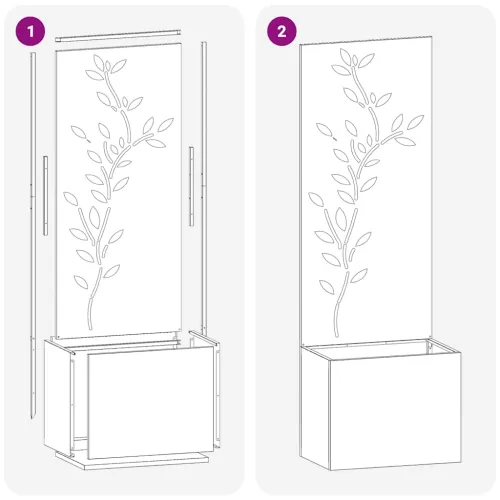 Privatnost u vrtu Cvjetni Rđa 50 x 32 x 150 cm Otporni čelik - Otporni čelik List 50 cm Cijena