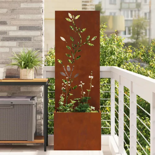 Privatnost u vrtu Cvjetni Rđa 50 x 32 x 150 cm Otporni čelik - Otporni čelik List 50 cm Cijena