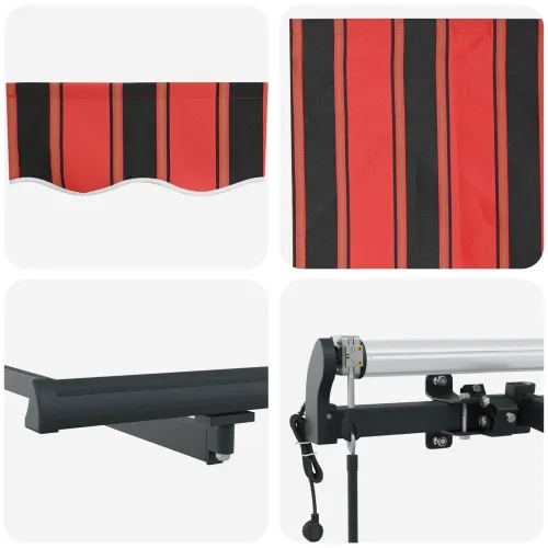 Povlačiva tenda Narančasta 350 x 200 cm tkanina - Narančasta i crna (antracitni okvir) 3,5 x 2 m Električna Cijena