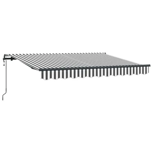 Povlačiva tenda Antracit 350 x 200 cm tkanina - Antracit i bijela (antracitni okvir) 3,5 x 2 m Električna Cijena