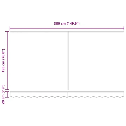 Povlačiva tenda Plava 400 x 200 cm tkanina - Plava i bijela (antracitni okvir) 4 x 2 m Ručna Cijena