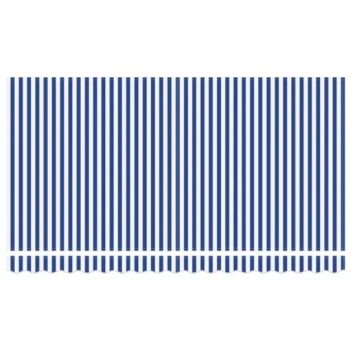 Povlačiva tenda Plava 400 x 200 cm tkanina - Plava i bijela (antracitni okvir) 4 x 2 m Ručna Cijena