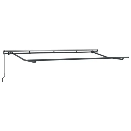 Povlačiva tenda Plava 400 x 200 cm tkanina - Plava i bijela (antracitni okvir) 4 x 2 m Ručna Cijena