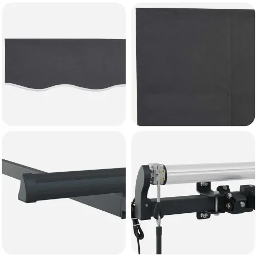 Povlačiva tenda Antracit 400 x 200 cm tkanina - Antracit (antracitni okvir) 4 x 2 m Električna Cijena