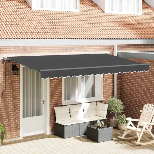 Povlačiva tenda Antracit 400 x 200 cm tkanina - Antracit (antracitni okvir) 4 x 2 m Električna Cijena