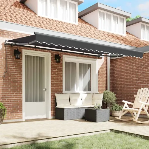 Povlačiva tenda Antracit 400 x 200 cm tkanina - Antracit (antracitni okvir) 4 x 2 m Električna Cijena