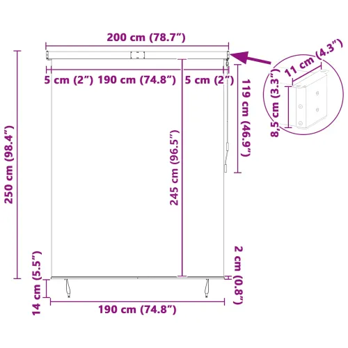 Rolo zavjesa Plava i bijela 200 x 250 cm Tkanina i aluminij - Plava i bijela 200 x 250 cm Cijena