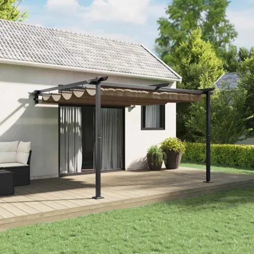 Gazebo 300 x 300 x 200 cm Sivosmeđa Poliester - Sivosmeđa 3 x 3 m Cijena
