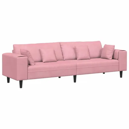 Sofa Ružičasta 250 x 77 x 76 cm Baršun - Ružičasta bez otomana Cijena