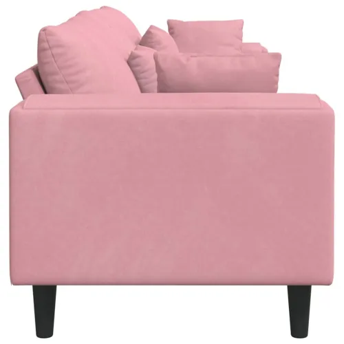 Sofa Ružičasta 250 x 77 x 76 cm Baršun - Ružičasta bez otomana Cijena