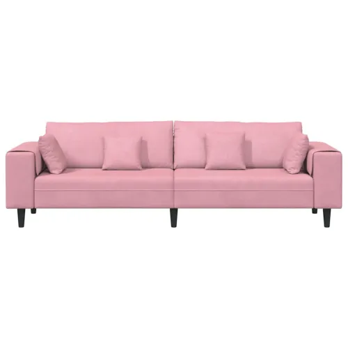 Sofa Ružičasta 250 x 77 x 76 cm Baršun - Ružičasta bez otomana Cijena