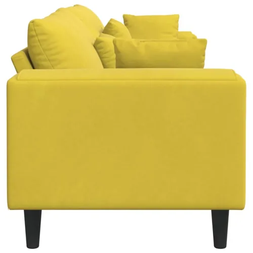 Sofa Žuta 250 x 77 x 76 cm Baršun - Žuta bez otomana Cijena