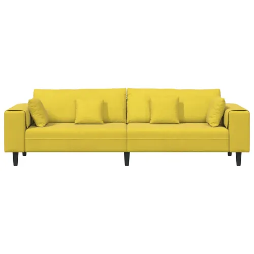 Sofa Žuta 250 x 77 x 76 cm Baršun - Žuta bez otomana Cijena