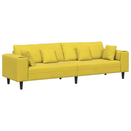 Sofa Žuta 250 x 77 x 76 cm Baršun - Žuta bez otomana Cijena