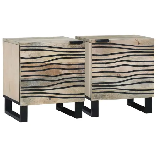 Noćni ormar 2 kom. Bijela 40 x 33 x 46 cm Konstruirano drvo - Bijela 2 Cijena