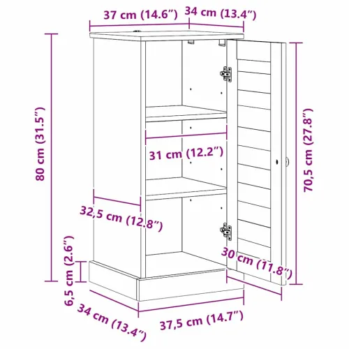 Kupaonski ormar VIGO Bijela i antikna bijela 37,5 x 34 x 80 cm - antično bijela Cijena