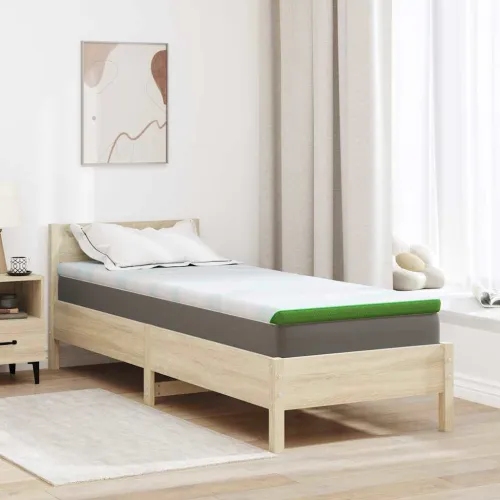 Nadmadrac Bijela i zelena 80 x 200 cm Jakard tkanina - 80 x 200 cm Pu pjena Cijena