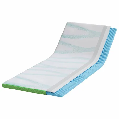 Nadmadrac Bijela i zelena 80 x 200 cm Jakard tkanina - 80 x 200 cm Pu pjena Cijena