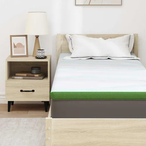 Nadmadrac Bijela i zelena 80 x 200 cm Jakard tkanina - 80 x 200 cm Pu pjena Cijena