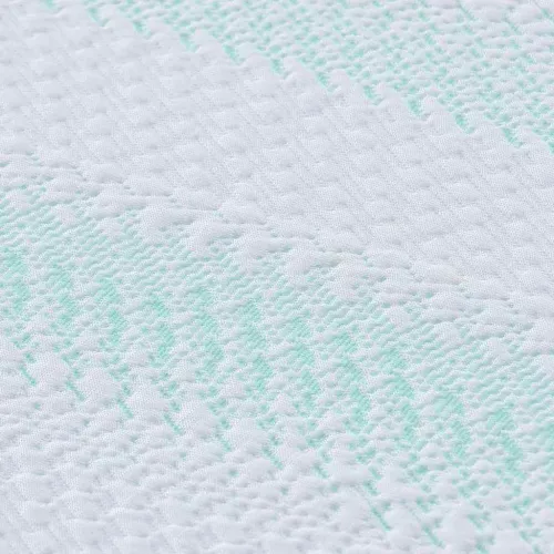 Nadmadrac Bijela i zelena 160 x 200 cm Jakard tkanina - 160 x 200 cm Pu pjena Cijena