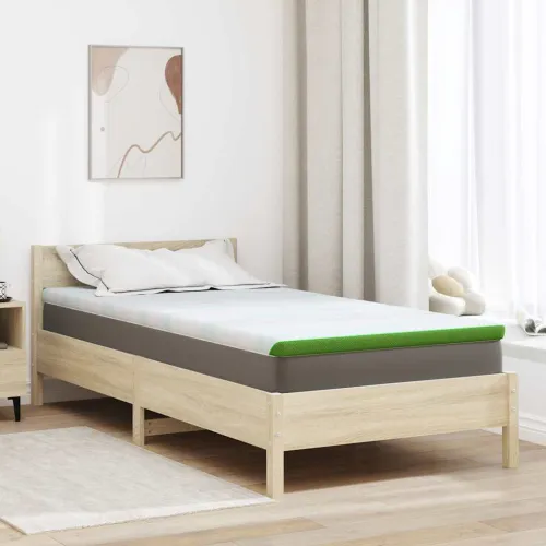 Nadmadrac Bijela i zelena 90 x 190 cm Jakard tkanina - 90 x 190 cm Madrac od memorijske pjene Cijena