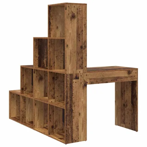 Kutni stol s policom Staro drvo 101,5 x 149,5 x 149,5 cm - Staro drvo Cijena