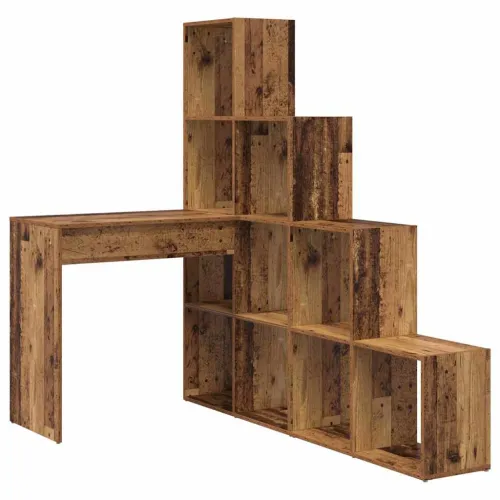 Kutni stol s policom Staro drvo 101,5 x 149,5 x 149,5 cm - Staro drvo Cijena