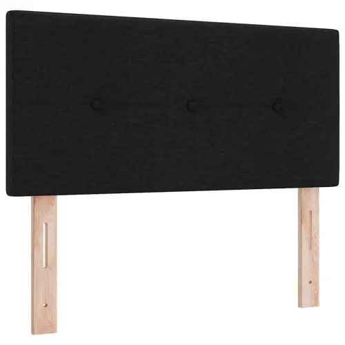 Box spring krevet s uzglavljem Crna 190 x 90 cm tkanina - Crna 90 x 190 cm Prošiveno gumbima Cijena