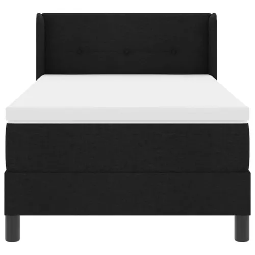Box spring krevet s uzglavljem Crna 200 x 90 cm tkanina - Crna 90 x 200 cm Prošiveno gumbima Cijena