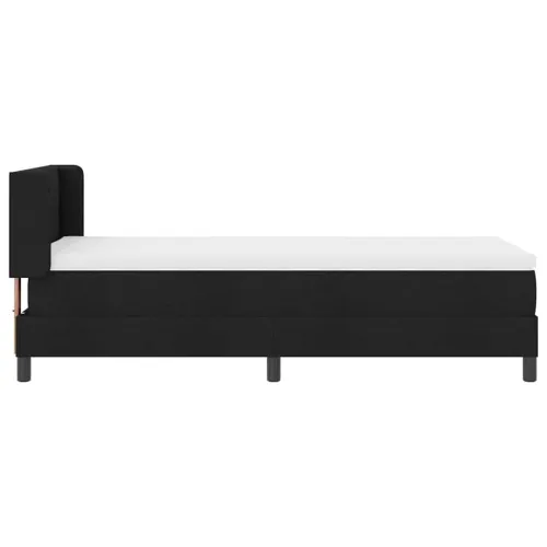 Box spring krevet s uzglavljem Crna 200 x 90 cm tkanina - Crna 90 x 200 cm Prošiveno gumbima Cijena