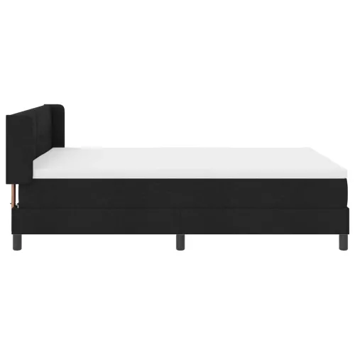 Box spring krevet s uzglavljem Crna 190 x 140 cm tkanina - Crna 140 x 190 cm Prošiveno gumbima Cijena