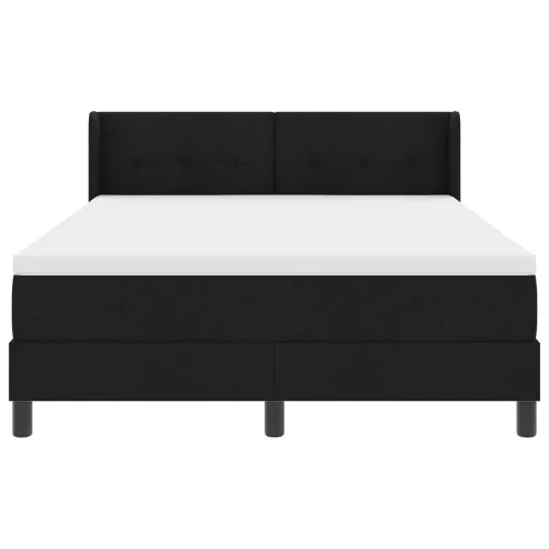 Box spring krevet s uzglavljem Crna 190 x 140 cm tkanina - Crna 140 x 190 cm Prošiveno gumbima Cijena