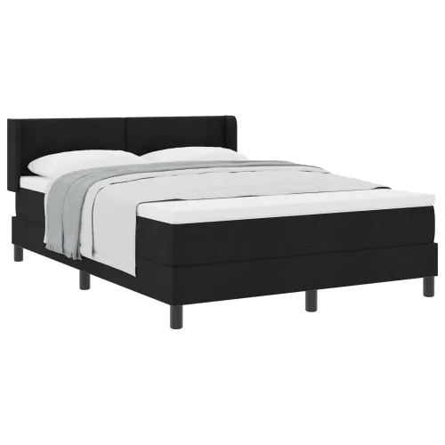 Box spring krevet s uzglavljem Crna 200 x 140 cm tkanina - Crna 140 x 200 cm Prošiveno gumbima Cijena
