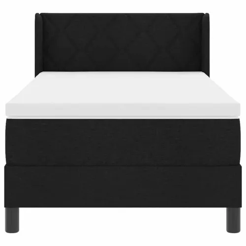 Box spring krevet s uzglavljem Crna 190 x 90 cm tkanina - Crna 90 x 190 cm Dizajn s rombovima Cijena