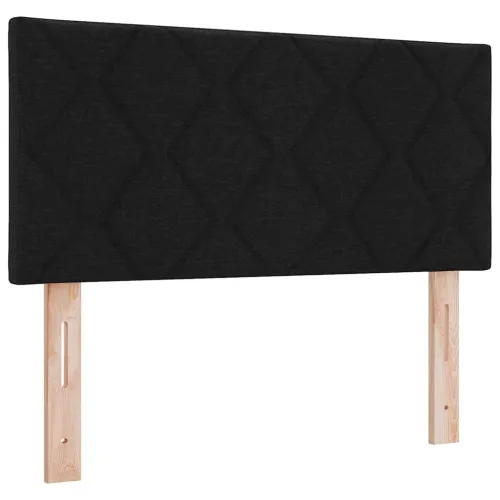 Box spring krevet s uzglavljem Crna 200 x 90 cm tkanina - Crna 90 x 200 cm Dizajn s rombovima Cijena